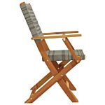 Vidaxl Folding Garden Chairs 6 Pcs Grey Poly Rattan And Solid Wood