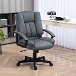 Vinsetto Office Chair, Faux Leather Computer Desk Chair, Mid Back Executive Chair With Adjustable Height And Swivel Rolling Wheels