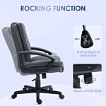 Vinsetto Office Chair, Faux Leather Computer Desk Chair, Mid Back Executive Chair With Adjustable Height And Swivel Rolling Wheels