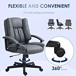 Vinsetto Office Chair, Faux Leather Computer Desk Chair, Mid Back Executive Chair With Adjustable Height And Swivel Rolling Wheels