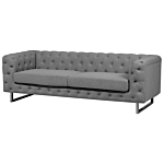 5 Seater Chesterfield Sofa Set Light Grey Button Tufted Beliani