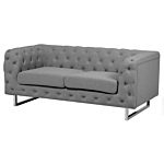 5 Seater Chesterfield Sofa Set Light Grey Button Tufted Beliani