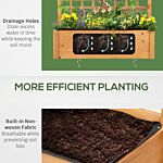 Outsunny Wooden Planter Raised Elevated Garden Bed Planter Flower Herb Boxes For Vegetables With 2 Shelves Solid Wood 105x40x135cm