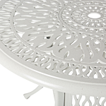 Garden Dining Table White Aluminium Round Ø 90 Cm Outdoor Vintage Beliani