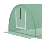 Outsunny Pe Mini Greenhouse, 3m Portable Tunnel Green House With 5 Mesh Windows, Green Grow House Steel Frame For Indoor And Outdoor, Green