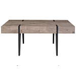 Coffee Table Dark Wood Metal Legs 100 X 60 Cm Modern Beliani