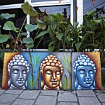 Buddha Painting - Three Heads With Bamboo