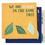 Printed Cotton Cushion Cover - We Are Leaves - Yellow, Blue And Natural