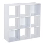 Homcom Wooden 9 Cube Storage Unit W/3 Tier Shelves Organiser Display Rack Living Room Bedroom Furniture - White