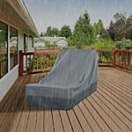 Outsunny Rectangular Patio Furniture Cover For Chairs Water Uv Resistant Protection 600d Oxford Fabric Rattan Lounge Clean Cover, 200 X 86 X 82cm