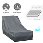 Outsunny Rectangular Patio Furniture Cover For Chairs Water Uv Resistant Protection 600d Oxford Fabric Rattan Lounge Clean Cover, 200 X 86 X 82cm