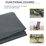Outsunny Rectangular Patio Furniture Cover For Chairs Water Uv Resistant Protection 600d Oxford Fabric Rattan Lounge Clean Cover, 200 X 86 X 82cm