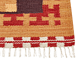 Kilim Area Rug Multicolour Cotton 200 X 300 Cm Handwoven Reversible Flat Weave Geometric Pattern With Tassels Traditional Boho Living Room Bedroom Beliani