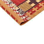 Kilim Area Rug Multicolour Cotton 200 X 300 Cm Handwoven Reversible Flat Weave Geometric Pattern With Tassels Traditional Boho Living Room Bedroom Beliani