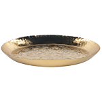 Set Of 2 Decorative Trays Gold Metal Trinket Jewellery Round Dish Textured Glamour Home Accessory Beliani