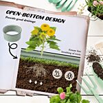 Outsunny Set Of 2 Raised Garden Bed, Metal Planter Box With Safety Edging, Easy-to-assemble Stock Tank, Green