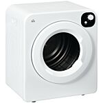 Homcom 6kg Vented Tumble Dryer, Freestanding, Wall Mounted, Stackable, Portable Dryer With 7 Programmers, White