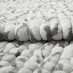 Area Rug Light Grey 160 X 230 Cm Wool Felt Ball Hand-woven Beliani