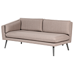 Outdoor Sofa Beige Polyester Upholstery 3 Seater Garden Couch Right Hand Uv Water Resistant Modern Design Living Room Beliani