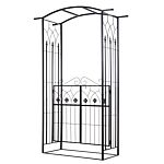 Outsunny Metal Frame Outdoor Garden Entrance Arch W/ Gate Black