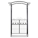 Outsunny Metal Frame Outdoor Garden Entrance Arch W/ Gate Black