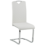 Set Of 2 Dining Chairs Off-white Faux Leather Upholstered Seat High Back Cantilever Conference Room Modern Beliani