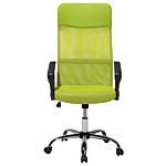 Executive Office Chair Green Mesh And Faux Leather Gas Lift Height Adjustable Full Swivel And Tilt Beliani