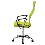 Executive Office Chair Green Mesh And Faux Leather Gas Lift Height Adjustable Full Swivel And Tilt Beliani