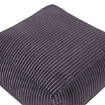Pouffe Dark Grey Corduroy Eps Beads Filling Solid Pattern Square Boho Modern Fabric Footstool Beliani