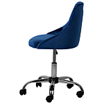 Office Swivel Chair Cobalt Blue Velvet Height Adjustable Button Back Beliani