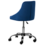 Office Swivel Chair Cobalt Blue Velvet Height Adjustable Button Back Beliani