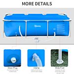 Outsunny Steel Frame Pool With Filter Pump And Filter Cartridge Rust Resistant Above Ground Pool With Reinforced Sidewalls, 252 X 152 X 65cm, Blue