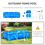 Outsunny Steel Frame Pool With Filter Pump And Filter Cartridge Rust Resistant Above Ground Pool With Reinforced Sidewalls, 252 X 152 X 65cm, Blue