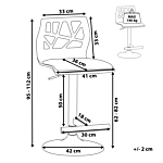 Bar Stool Dark Wood With White Faux Leather Seat Footstool Swivel Gas Lift Adjustable Height Modern Beliani