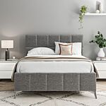 4'6 Fabric Bed - Dark Grey - Linen