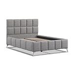 4'6 Fabric Bed - Dark Grey - Linen