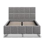 4'6 Fabric Bed - Dark Grey - Linen