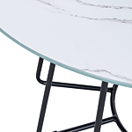 Coffee Table White Tabletop Metal Base Marble Finish Glamorous Design Beliani