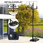 Sportnow 6 Level Height Adjustable Freestanding Basketball Hoop And Stand With Wheels, 2.35m-3.05m