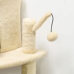 Pawhut Sisal 100cm Cat Tree Tower With Sisal Scratching Post Cream White