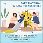 Aiyaplay Baby Slide With Basketball Hoop, Easy To Assemble Kids Slide For Indoor Use, For Ages 18-36 Months - Yellow