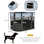Pawhut Foldable Dog Pen With Storage Bag For Indoor/outdoor Use, Grey