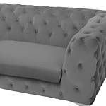 3 Seater Sofa Grey Velvet Chesterfield Style Low Back Beliani