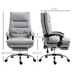 Vinsetto Vibration Massage Office Chair With Heat, Microfibre Computer Chair With Footrest, Armrest, Reclining Back, Double-tier Padding, Grey