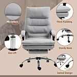 Vinsetto Vibration Massage Office Chair With Heat, Microfibre Computer Chair With Footrest, Armrest, Reclining Back, Double-tier Padding, Grey