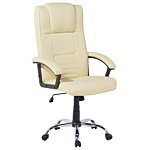 Office Heated Massage Chair Beige Faux Leather Swivel Adjustable Beliani