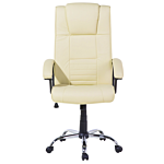 Office Heated Massage Chair Beige Faux Leather Swivel Adjustable Beliani