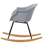 Rocking Chair Grey Synthetic Material Metal Legs Shell Seat Solid Wood Skates Modern Scandinavian Style Beliani