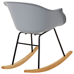 Rocking Chair Grey Synthetic Material Metal Legs Shell Seat Solid Wood Skates Modern Scandinavian Style Beliani