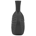 Decorative Table Vase Black Stoneware 24 Cm Oval Glam Beliani